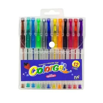 Caneta Glitter em Gel 12 Cores 