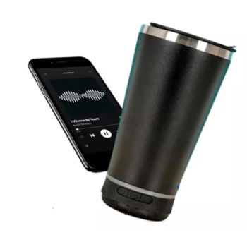  Copo Térmico de 420 ML com Caixa de Som Bluetooth