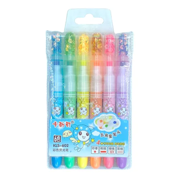 Marca Texto Estrelinha Glitter 6 Cores 
