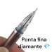 Caneta Gel tinta Azul estampa marrom cor e ponta fina 0.5mm com diamante cabeça