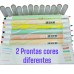 Dupla Ponta 12 cores marca texto com 6 Pçs (Cor Diferente Cada Ponta)