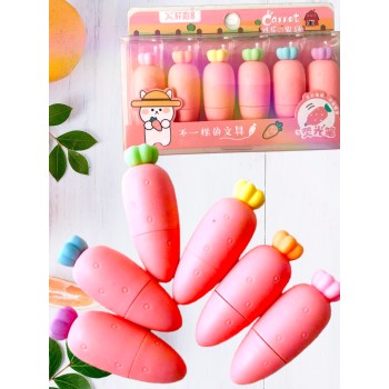 KIT 6 Mini Marca Texto Modelo Morango fazenda pastel Divertidos