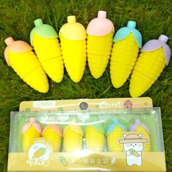 KIT 6 Mini Marca Texto Modelo Milho fazenda pastel Divertidos