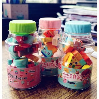 Pote com 18 Mini Borrachas Moda Garota ou Garota Cozinheira (TAMPA ALEATÓRIA)