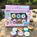 Pacote com 6 Mini Borrachas Donuts Desmontável Kawaii / PAPELARIA