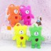 LED Brinquedo Ursinho Com Coraçao Squishy Macio Acende Luz Brilha No Escuro nas cores Roxo, Rosa, Azul, Amarelo, Verde, Laranja