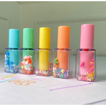 Kit 5 marca texto divertidos modelo esmalte tons pastéis