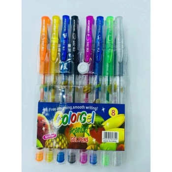 8 cores Caneta Gel Colorgel Canetinhas Coloridas Perfumadas glitter kit