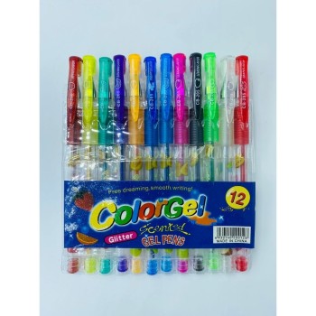 12 cores Caneta Gel Colorgel Canetinhas Coloridas Perfumadas glitter kit