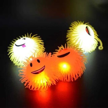 Briquedo Emojis LED Bola AMARELO Com Luz Squishy Brinquedo De Apertar Squeeze Fidget Toy Bola De Emoji