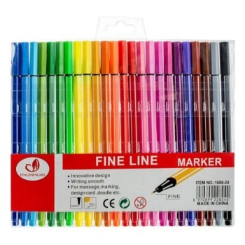 Kit de canetas com 24 cores Fine Line Coloridas Ponta Fina 0.4 mm Fineliner
