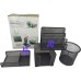 KIT 4 Com 1 Porta Lápis redondo+3 Porta Treco Organizador de Mesa de Escritório Kit caneta metal armado