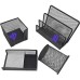 KIT 4 Com 1 Porta Lápis redondo+3 Porta Treco Organizador de Mesa de Escritório Kit caneta metal armado