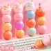Marca Texto Unicórnio Bola Bolinha Empilhável Kit 3 Cores Papelaria Kawaii