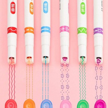 6 Cores Caneta Carimbo Roller Marca Texto