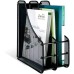 Cesto de metal para mesa com 2 compartimentos/2 Folhas, organizador removível para documentos e revista