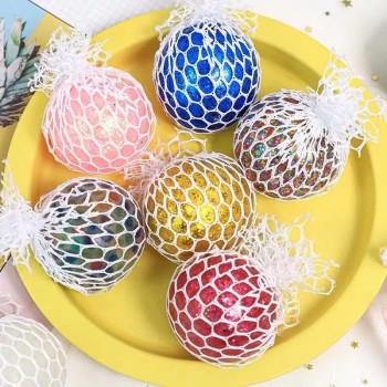 Brinquedo Bolinha UVAS Modelo Aleatorio Misturado Anti Stress Squishy Mesh Ball Satisfatório Stress Bola Uva Crianças Macio