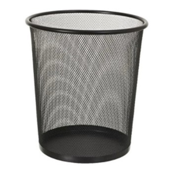 10 L Grande Lixeira Metal Aramado Cesto de lixo 10 L Preta Redonda Para Escritório Casa Quarto