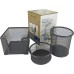 KIT 3 Com 2 Porta Lápis redondo+1 Porta Treco Organizador de Mesa de Escritório Kit caneta metal armado