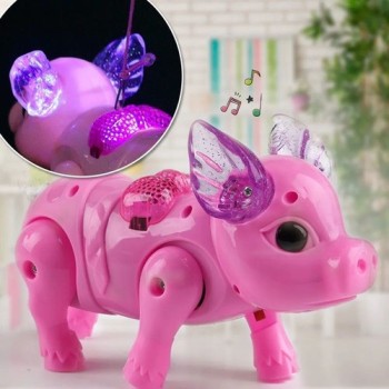 LED Porco ante com Musica Luz Brinquedo Robo Luminoso Com Guia Elétrico Barato