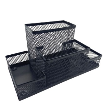 Porta Lapis Preto Porta Caneta Porta Treco Organizador de Mesa cor aleatorio Metal Aramado 4 Divisorias Mesa Escritorio Barato