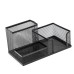 Porta Caneta Treco PRETO Organizador de Mesa de Escritório Multiuso 3 Divisórias Metal Armado