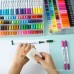 100 Marcadores Coloridos Conjunto De Cabeça Dupla Caneta Destacadora Pincel De Aquarela Caligrafia De Volta À Escola