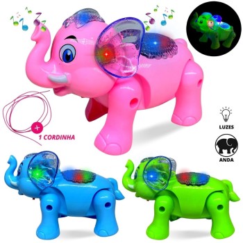 Brinquedo LED Elefante Robo De Brinquedo Com Som E Luz Musical Late Anda