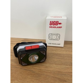 LANTERNA DE CABEÇA USB - 20196