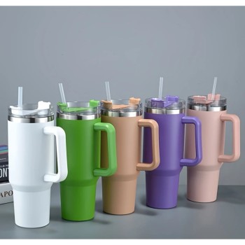 Garrafa Térmica Com Canudo PORTABLE STRAW CUP 1200ML - GZ-1200-2