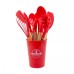Kit 12 Utensílios De Cozinha Em Silicone E Cabo De Madeira 20208