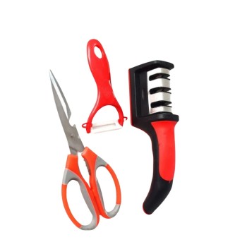 KIT 3 Amolador Afiador De Facas Em Aço Inoxidável Ferramentas De cozinha Profissional Promotion - 20358