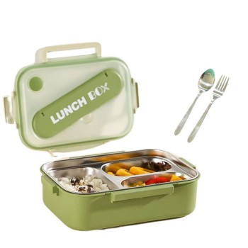 Marmita com Talher Hermética Inox Adulto e infantil Lancheira - CX-7078